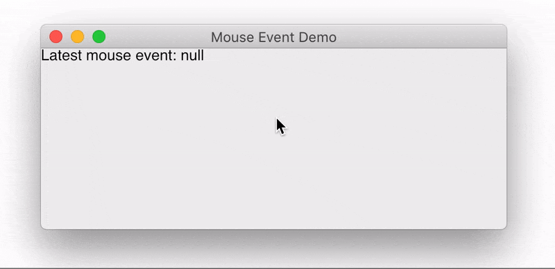 Demonstration of the mouse event API