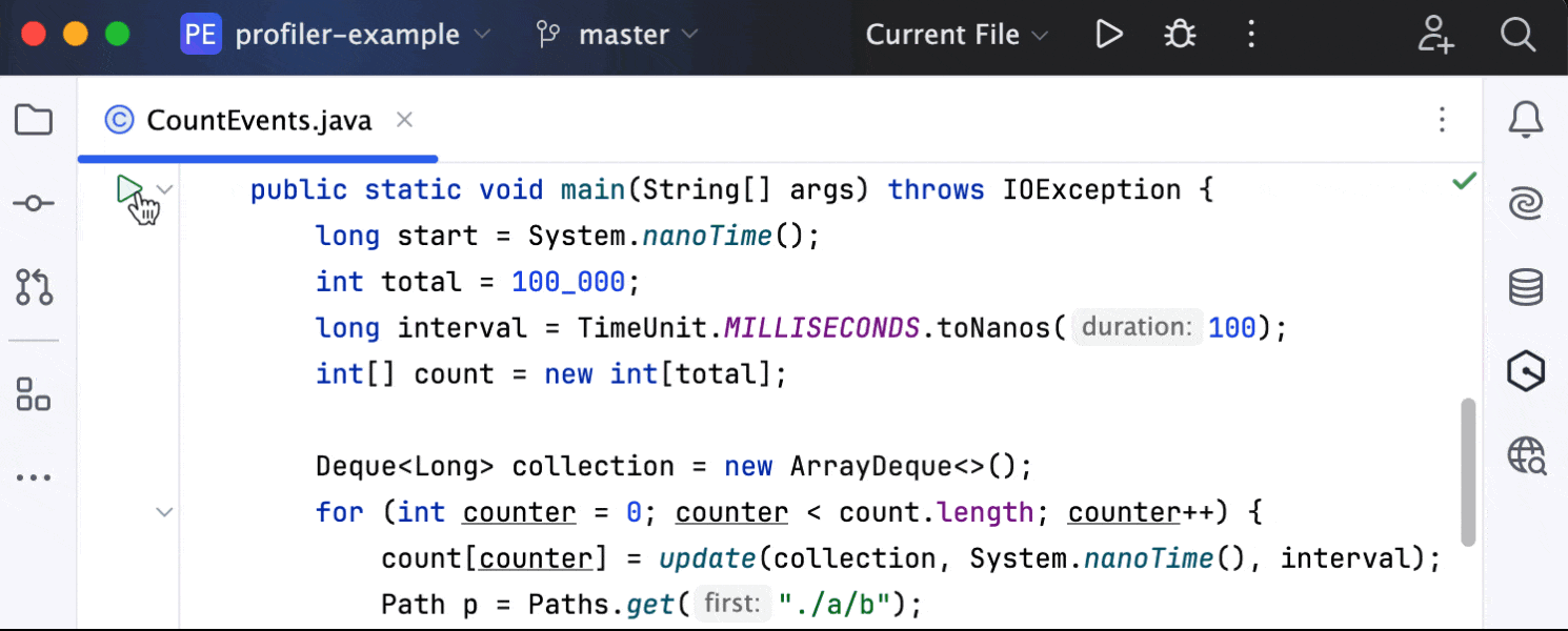 Profile Java code with the IntelliJ Profiler