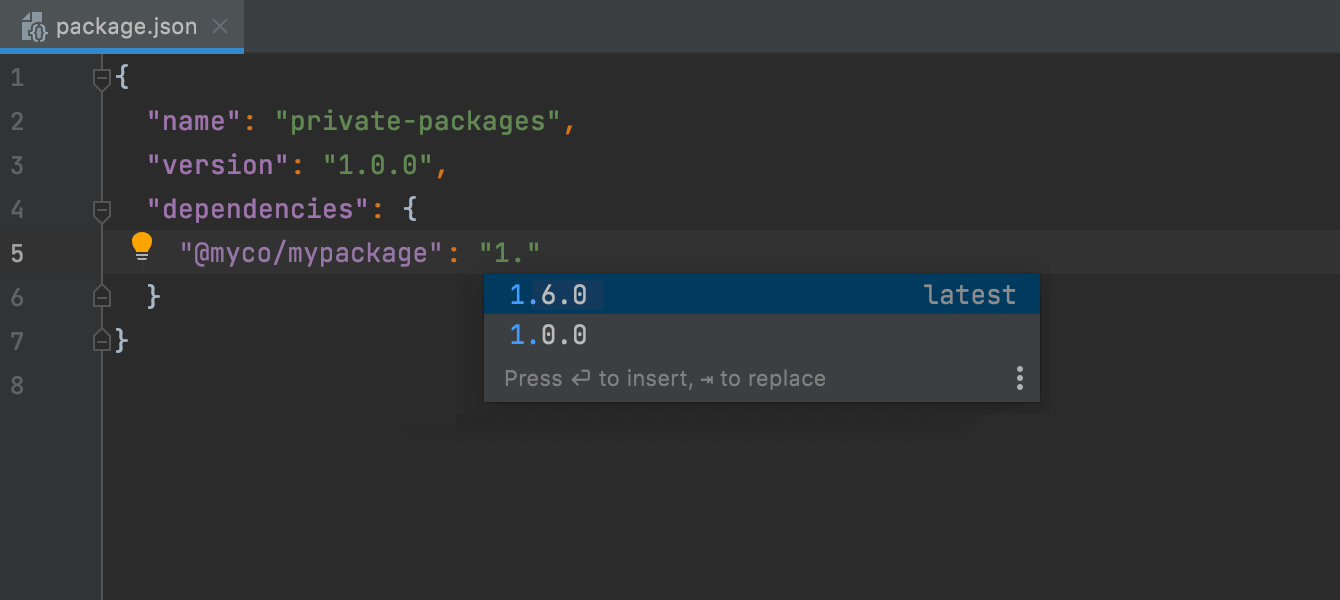 Completion for private npm packages