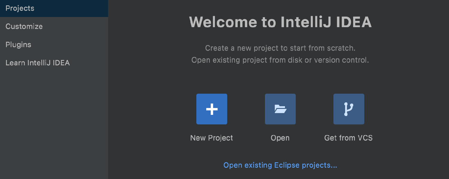Eclipse Projects - First Launch