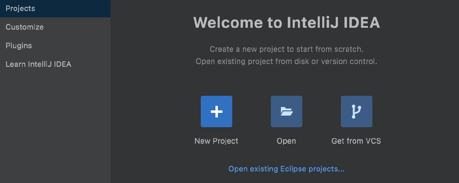 Eclipse Projects - First Launch