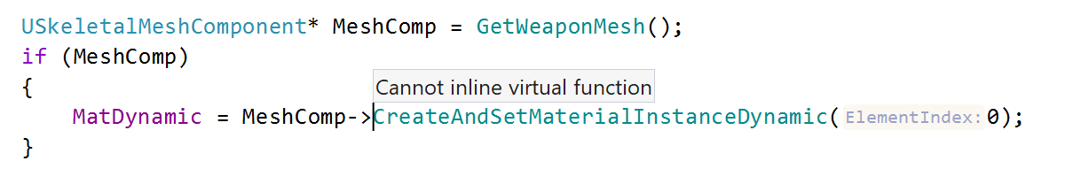 Cannot inline virtual function