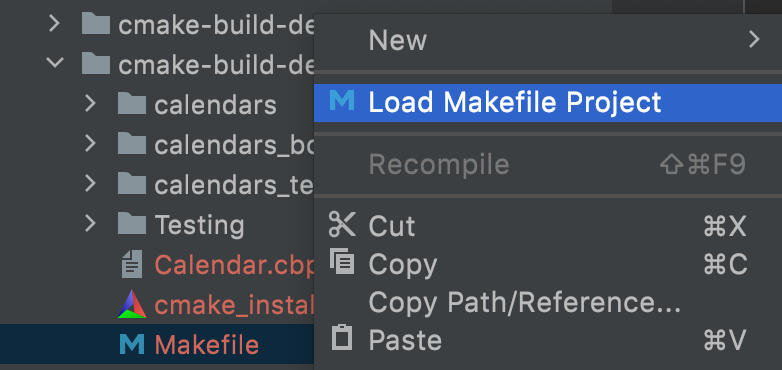 Load Makefile project