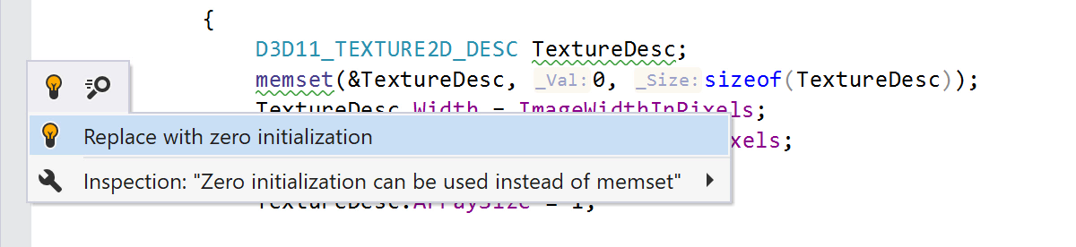 Zero initialization can be used instead of memset