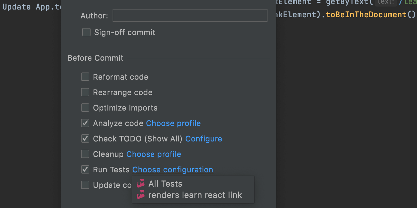 run-tests-pre-commit-check-in-webstorm