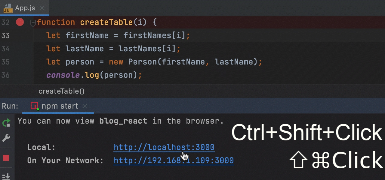 intellij webstorm react