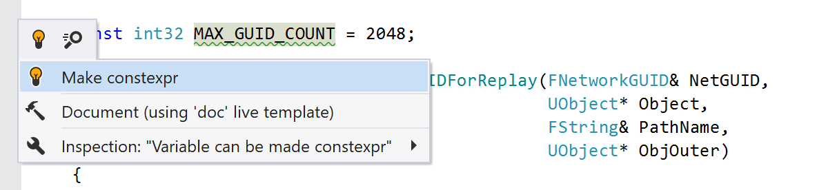 Значение, вычисляемое во время компиляции, можно сделать constexpr