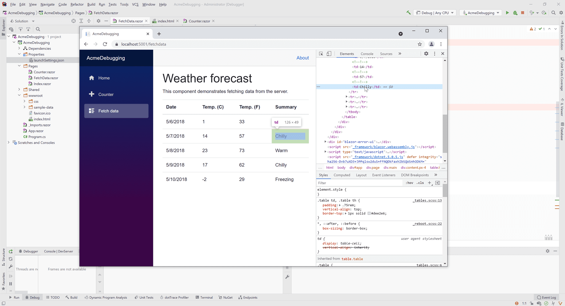 Blazor WASM tools works with the browser