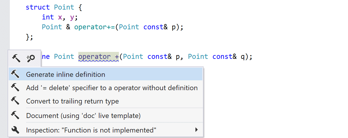 Generate default operator implementation