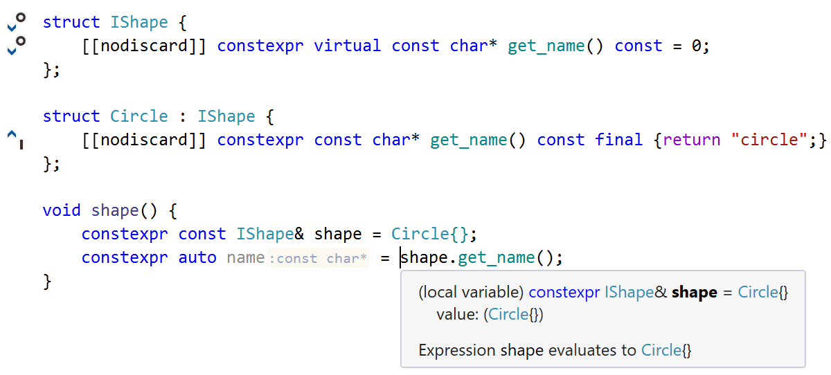 С++20 constexpr virtual