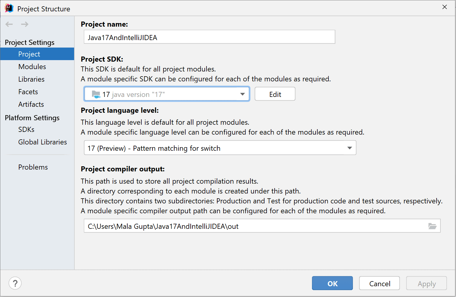 java 17 switch assignment