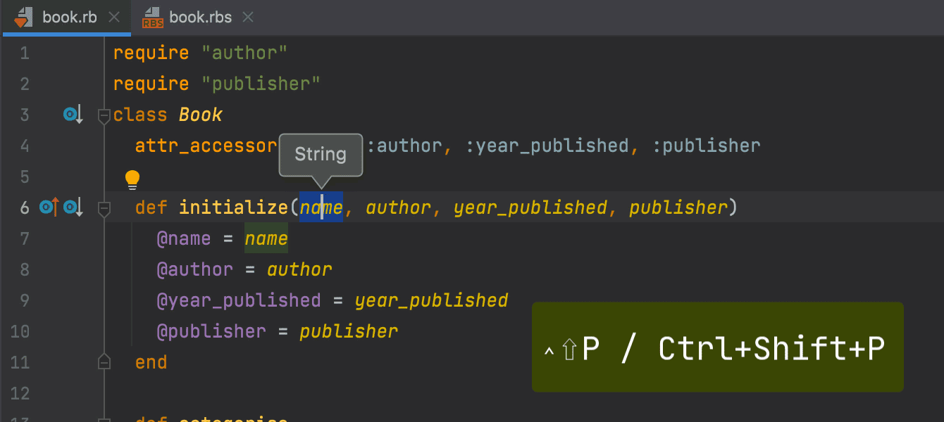 Type info with and without RBS