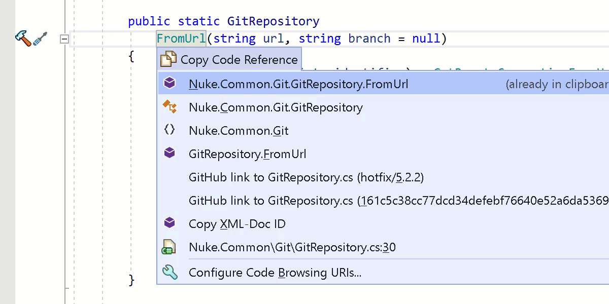 Copy Code Reference via Alt+Enter