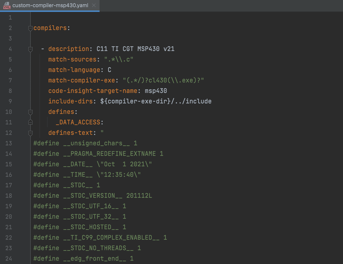 Custom Compiler config