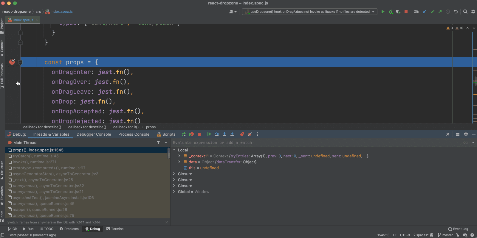 jest webstorm debug