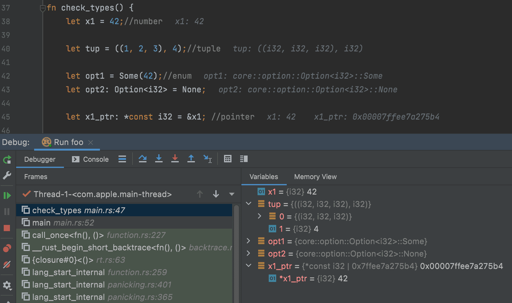 LLDB primitive types rendering on Unix systems