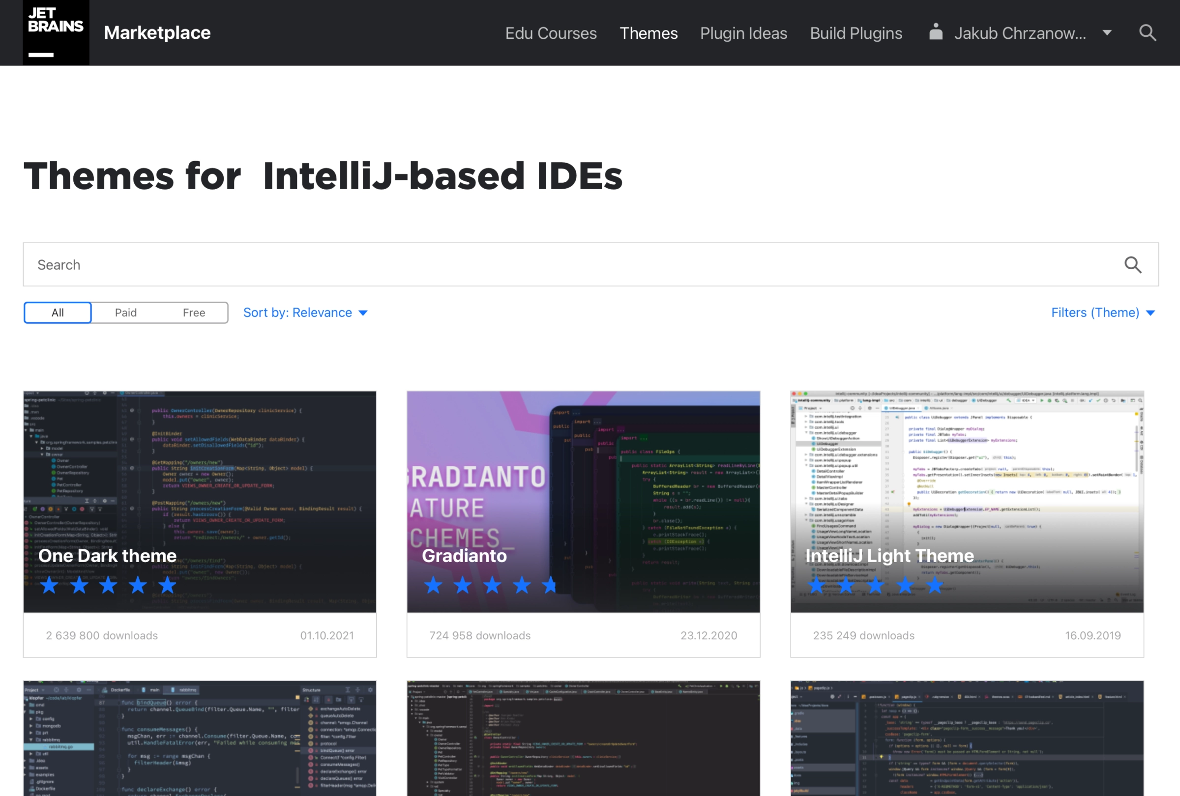 Jetbrains best Themes.