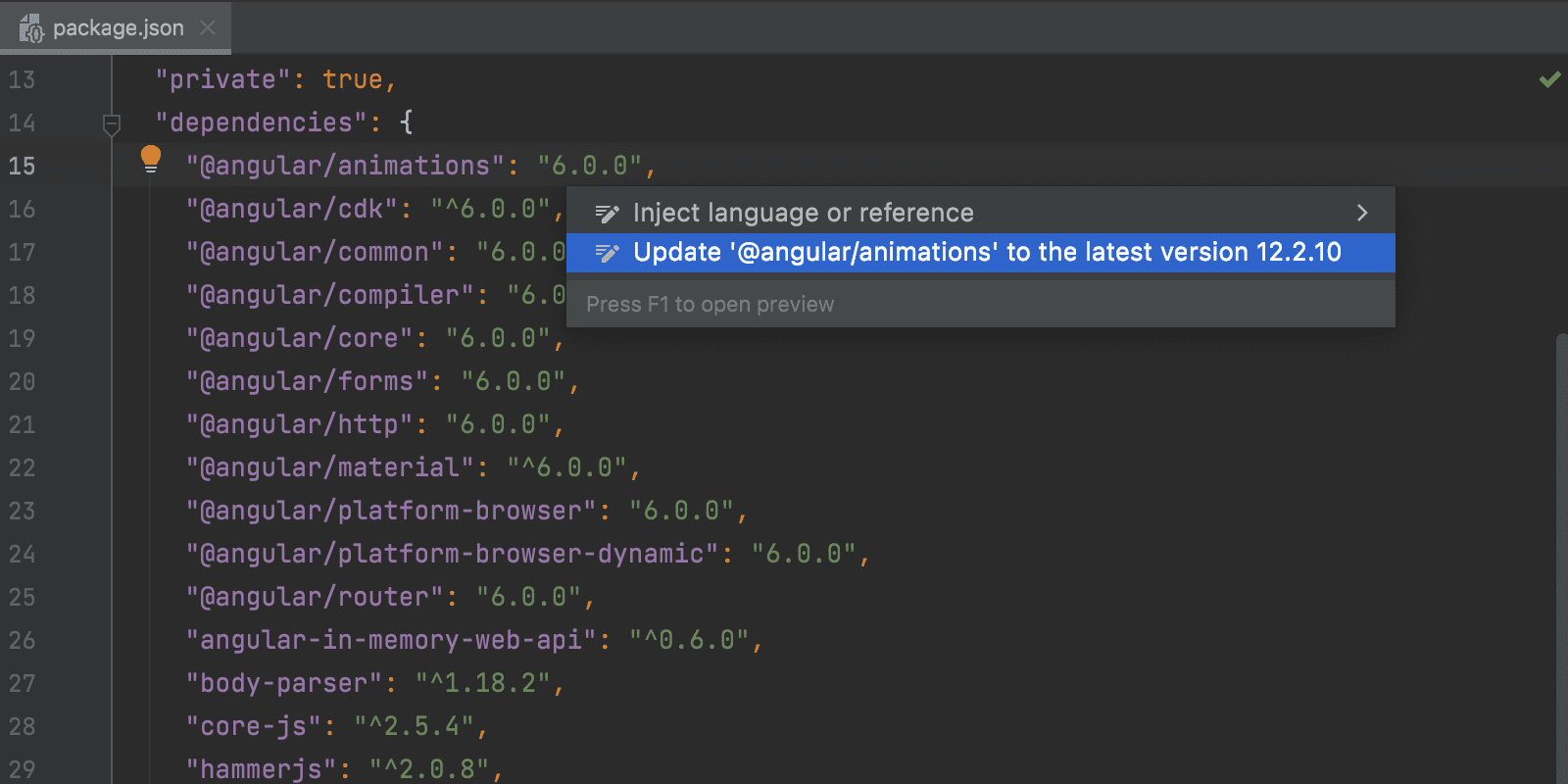 Id new html new. Package.json. WEBSTORM update. Json npm Run start.