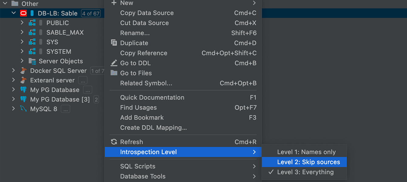 [Oracle] Introspection levels