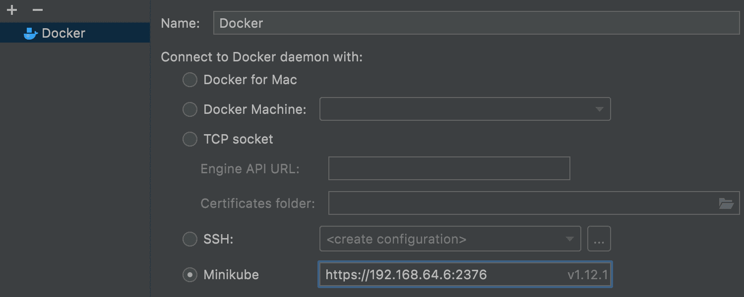 Connect from Minikube