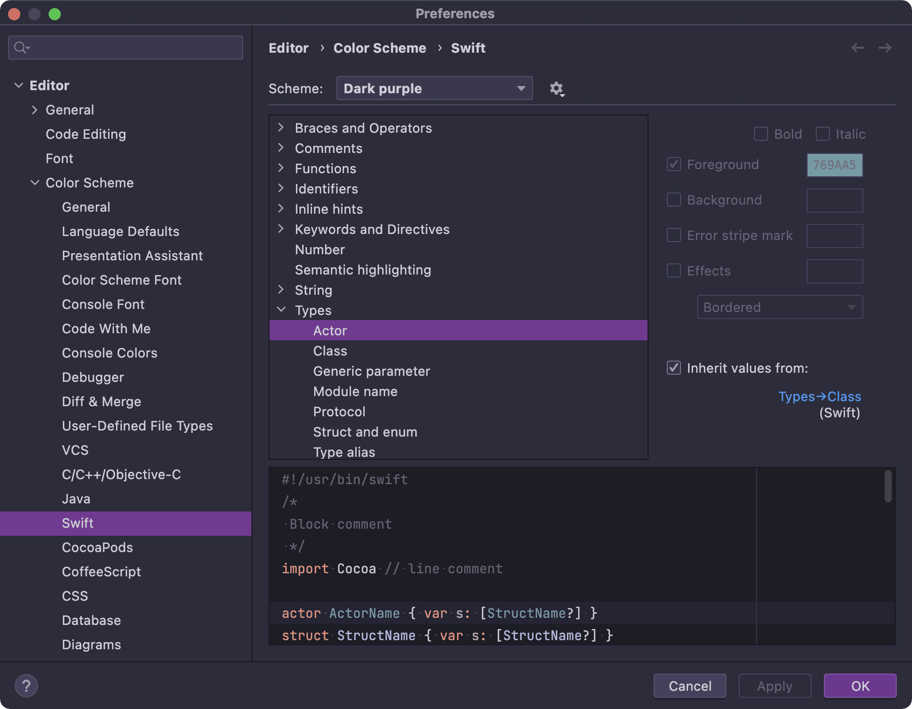 Code style for actors