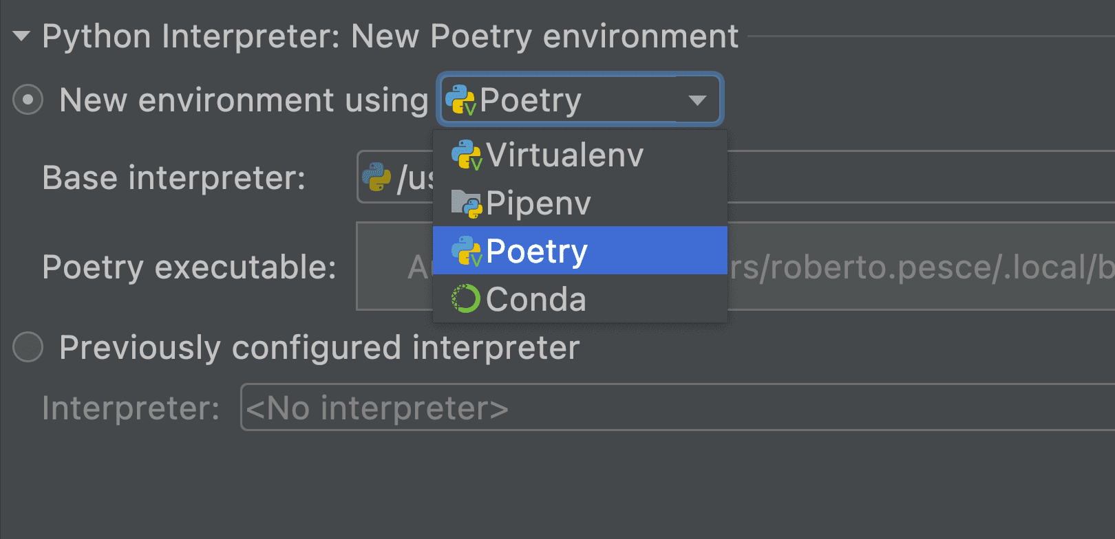 Поддержка Poetry