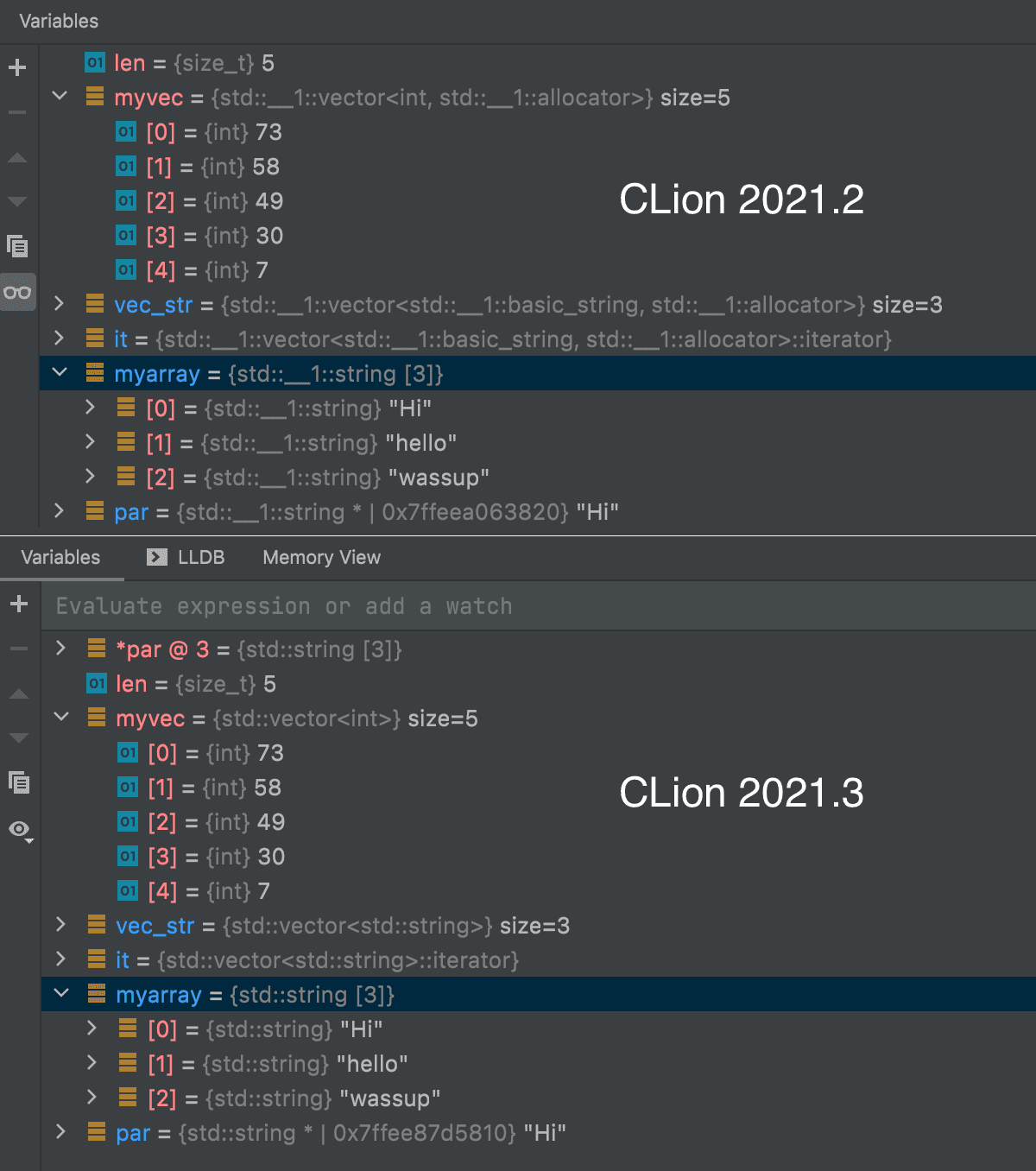 Rendering in CLion debugger