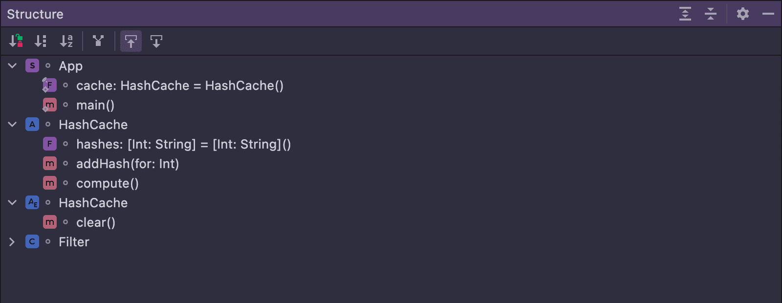 Actors in Structure view