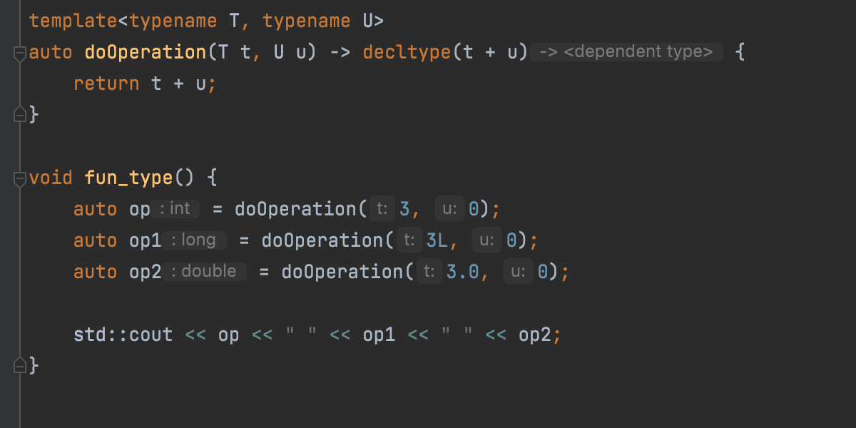 Type hints in auto variables