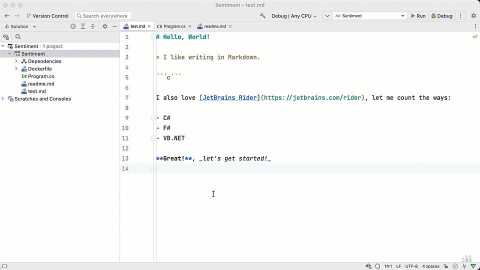 Editing Markdown with Rider | The .NET Tools Blog