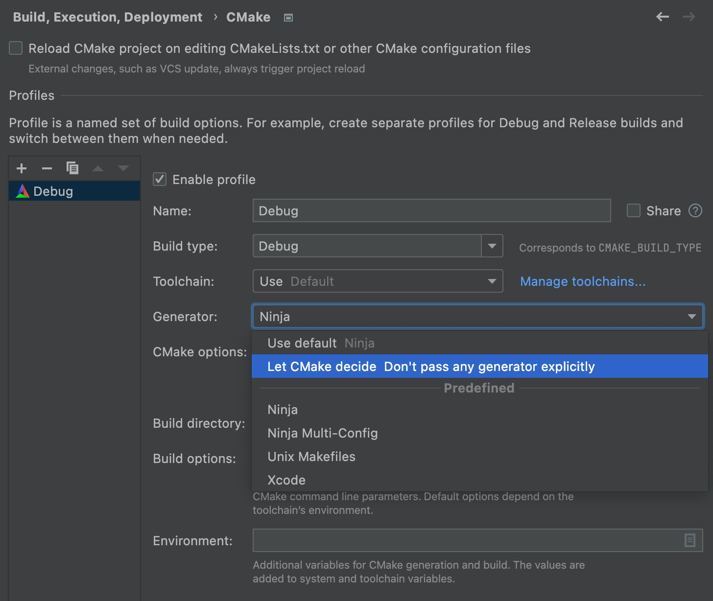 CMake generators