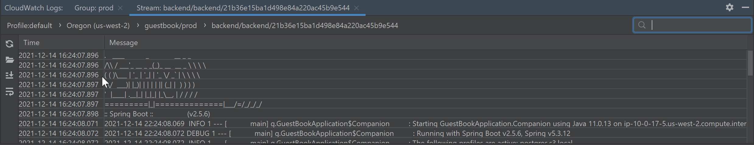 CloudWatch Logs for Application