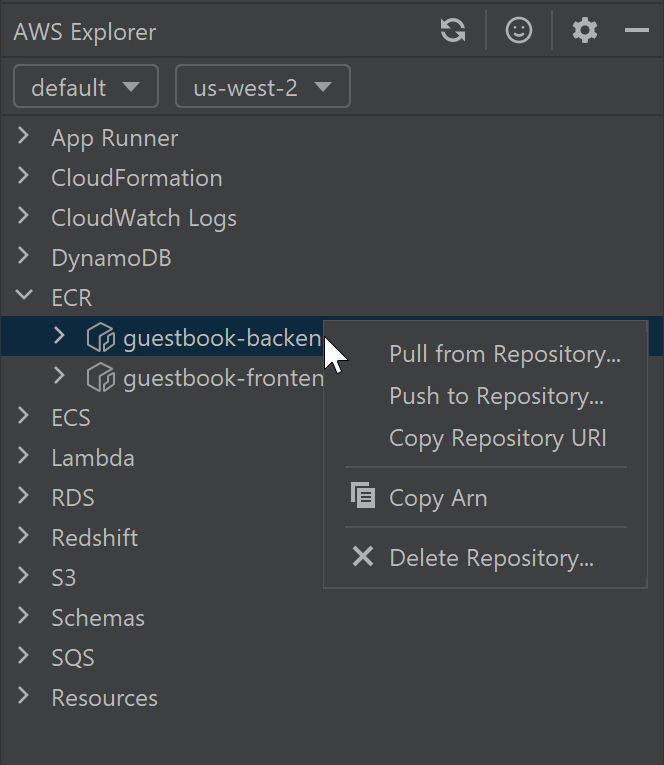 ECR - Pull and Push to repositories