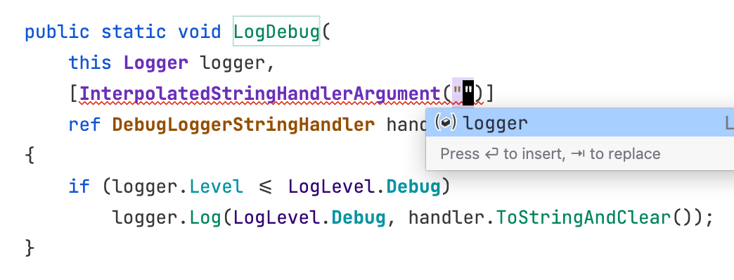 Completing String Handler Arguments