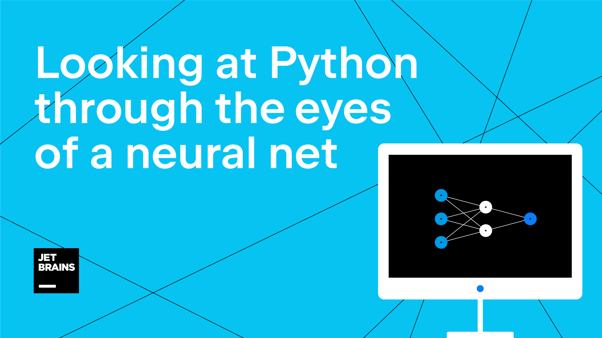 This is a simplified image of a computer display.  It also includes the following text: Looking at Python through the eyes of a neural net.