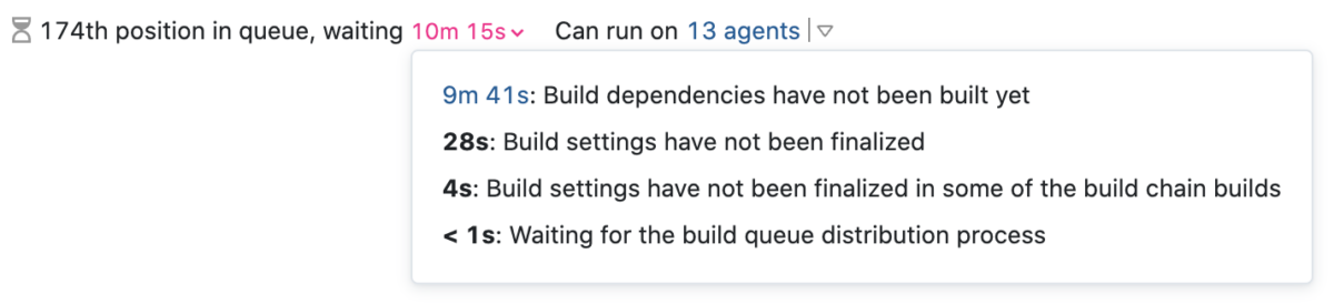 TeamCity build queue wait reasons