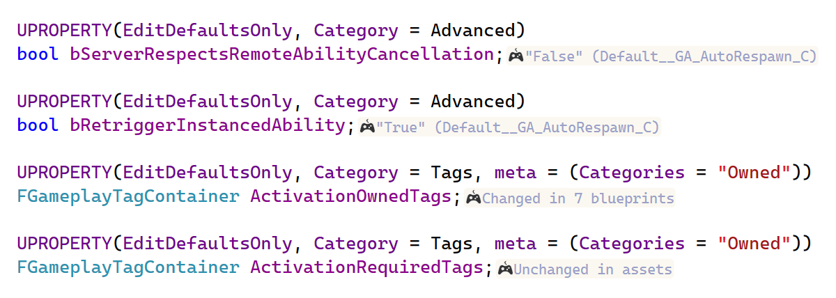 UProperty values set in Blueprints