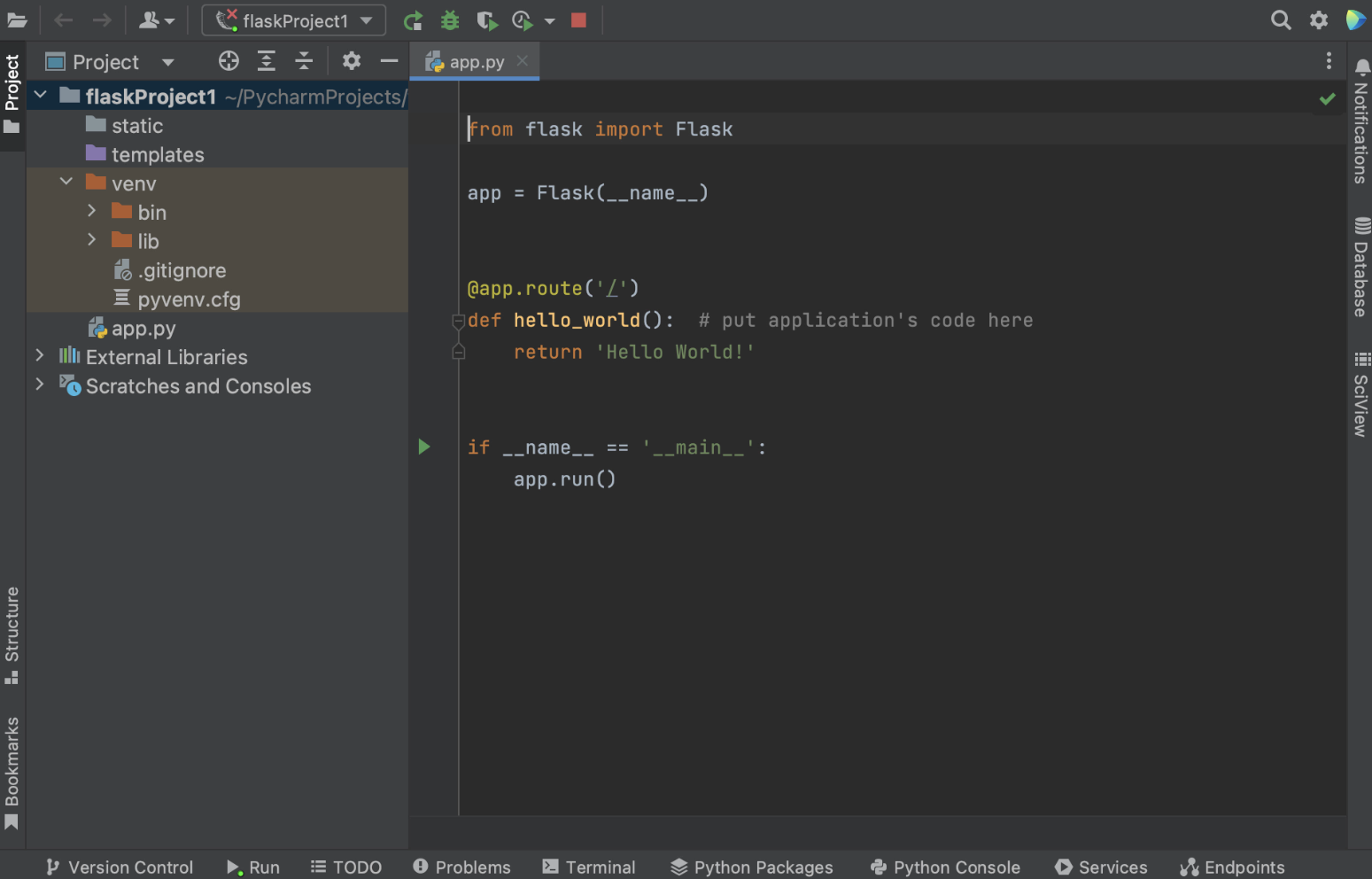 Flask tutorial: Create a Flask application in PyCharm