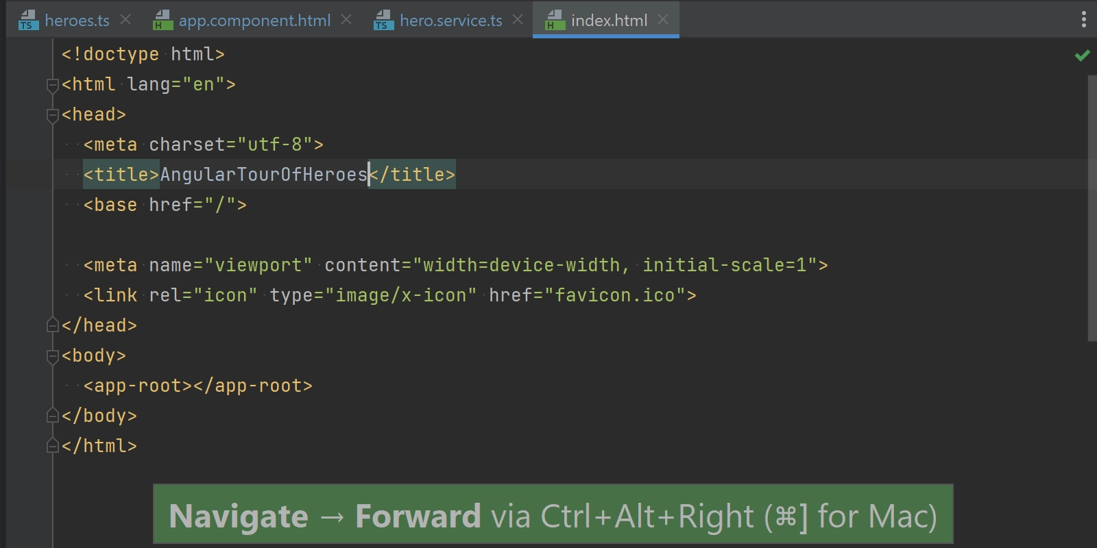 Navigating back and forward to the parts of code that have been worked on