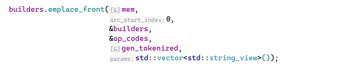 Parameter name hints for emplace