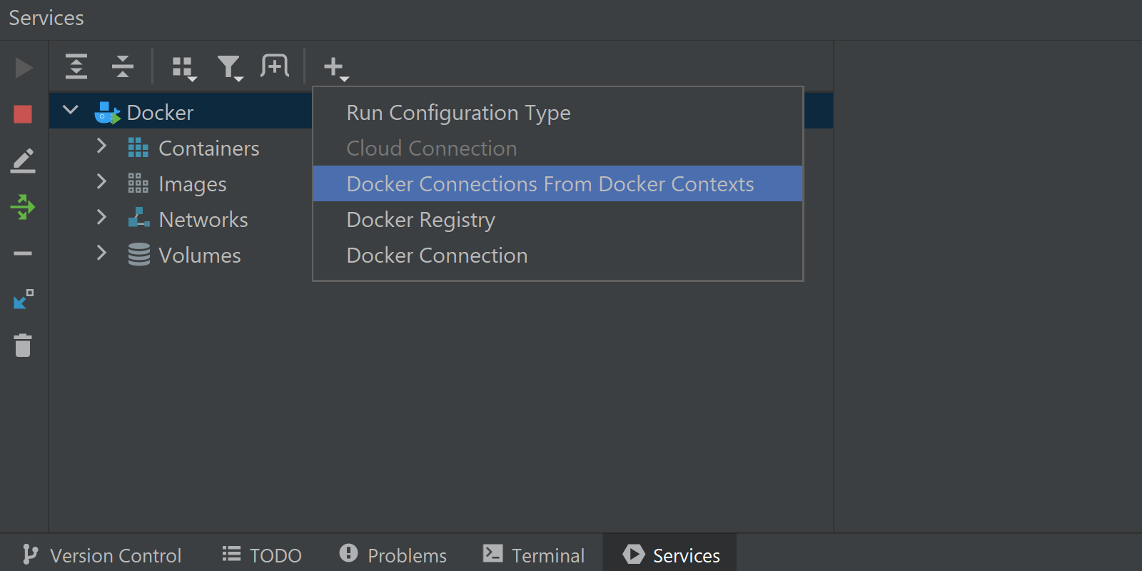 Docker connections from Docker Contexts