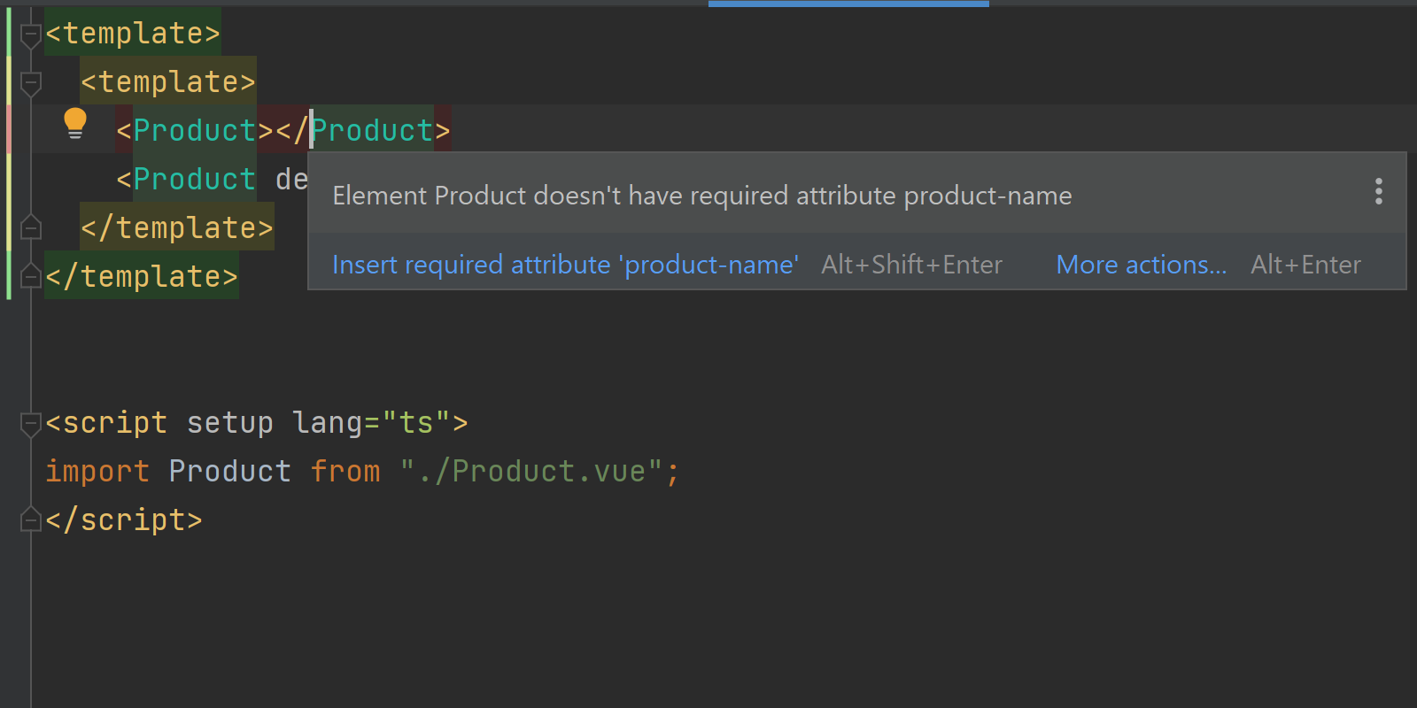 Props destructure syntax support showing warning