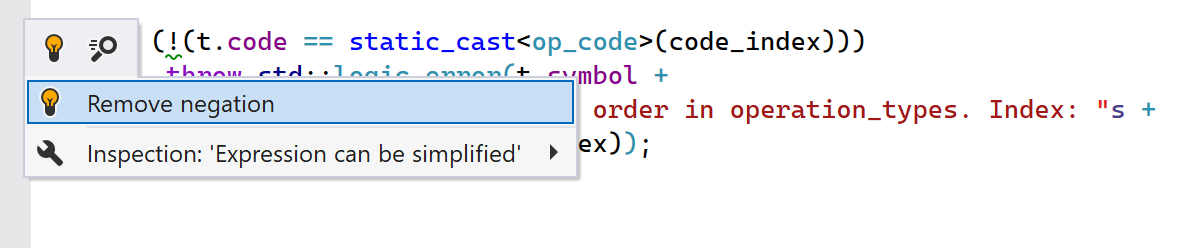 Simplify negated comparison expressions