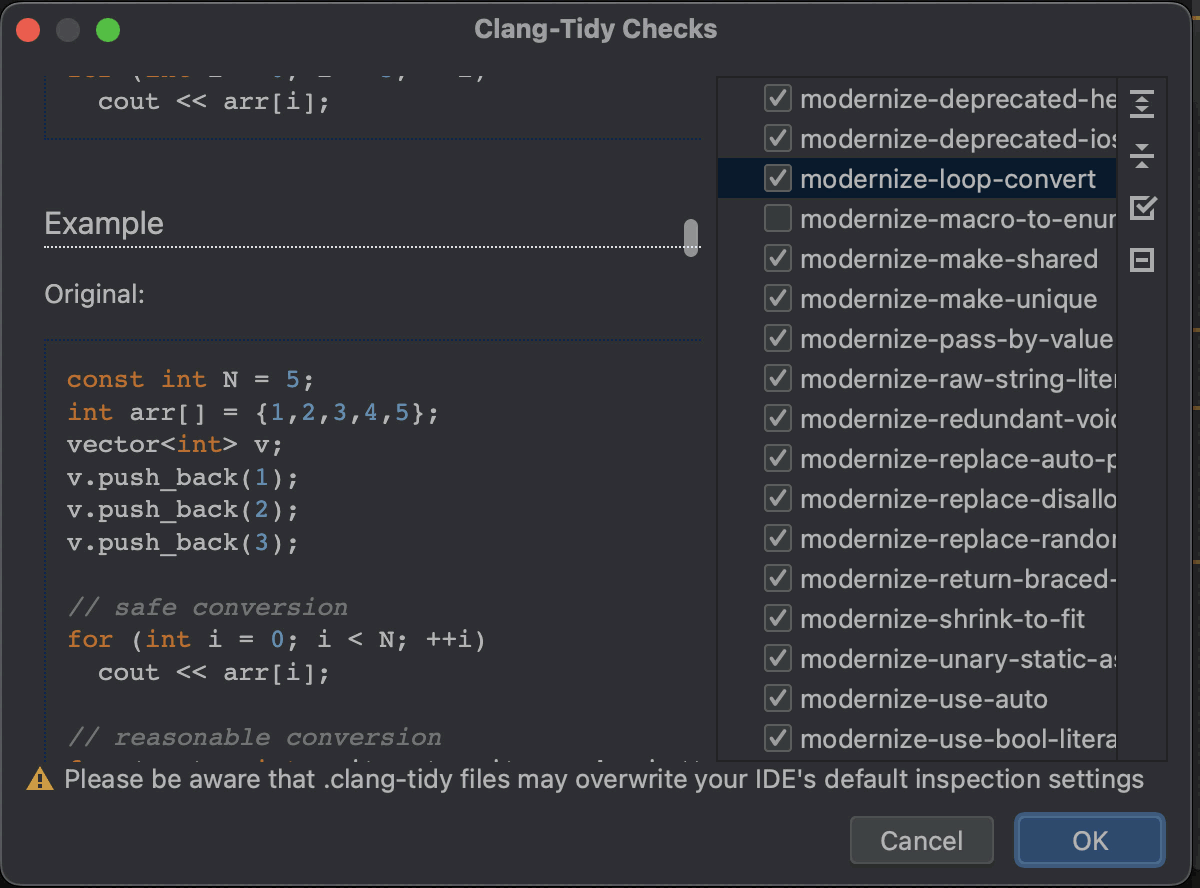 Clang-Tidy settings