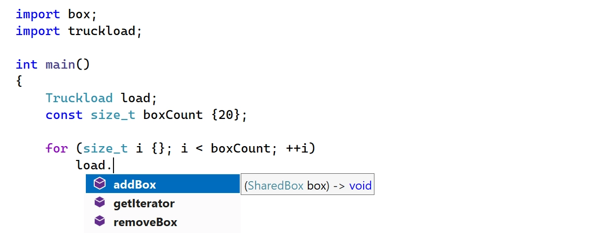 C++20 modules: Code completion