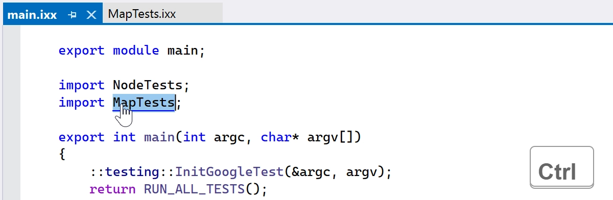 C++20 modules: Navigation