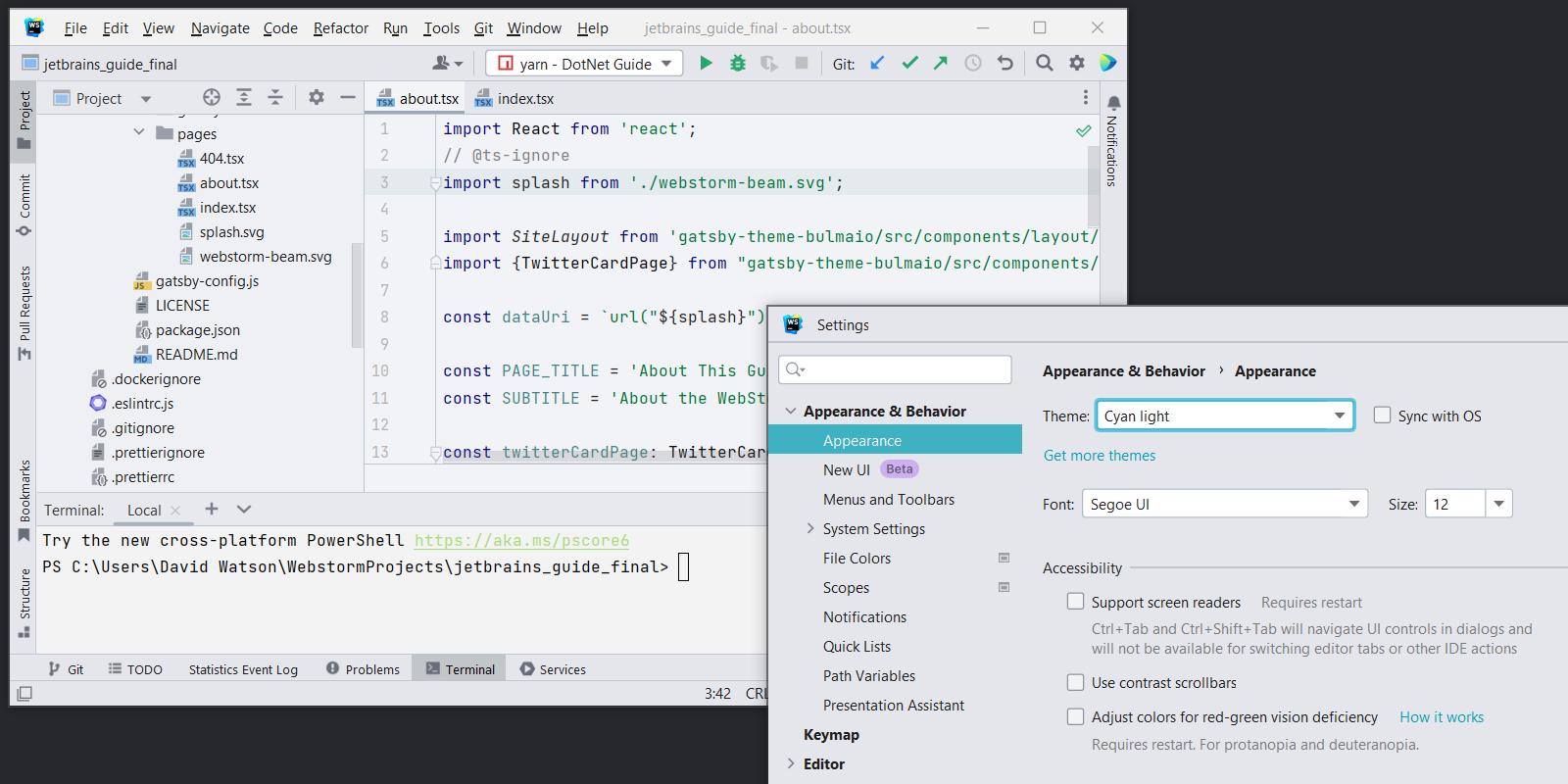 all webstorm themes are grey