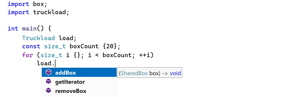 C++20 modules: Code completion