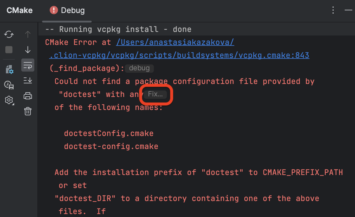 CMake failed because of the missing package