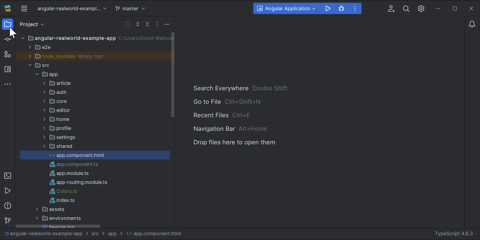 Example using the tool window sizes